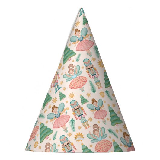 Notenkraker Ballet en feeën op Cream Achtergrond Feesthoedjes (Links)