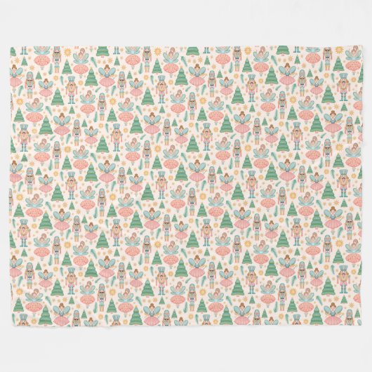 Notenkraker Ballet en feeën op Cream Achtergrond Fleece Deken (Voorkant (Horizontaal))