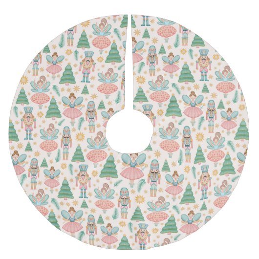 Notenkraker Ballet en feeën op Cream Achtergrond Kerstboom Rok (Voorkant)