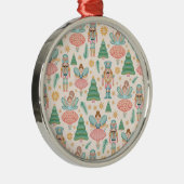 Notenkraker Ballet en feeën op Cream Achtergrond Metalen Ornament (Rechts)