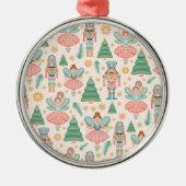 Notenkraker Ballet en feeën op Cream Achtergrond Metalen Ornament (Voorkant)