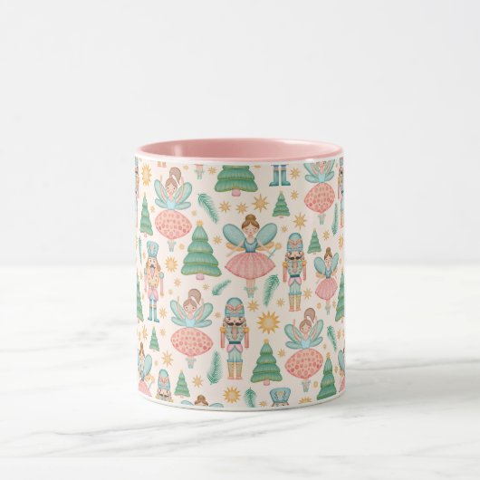 Notenkraker Ballet en feeën op Cream Achtergrond Mok (Midden)