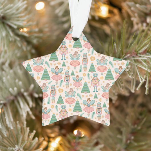 Notenkraker Ballet en feeën op Cream Achtergrond Ornament (Boom)