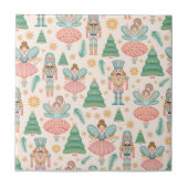 Notenkraker Ballet en feeën op Cream Achtergrond Tegeltje (Voorkant)