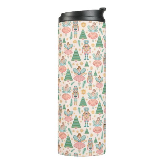 Notenkraker Ballet en feeën op Cream Achtergrond Thermosbeker (Gedraaid links)