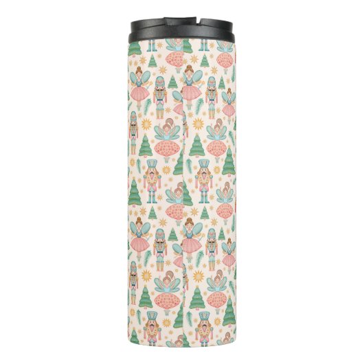 Notenkraker Ballet en feeën op Cream Achtergrond Thermosbeker (Achterkant)