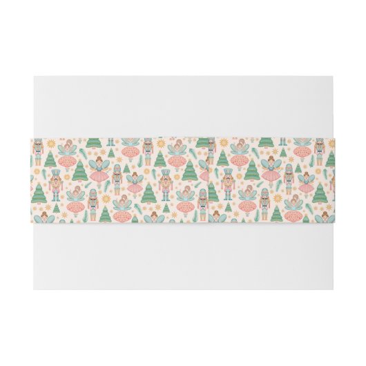 Notenkraker Ballet en feeën op Cream Achtergrond Uitnodigingen Wikkel (Achterkant Voorbeeld)