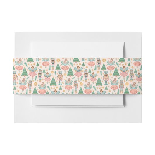 Notenkraker Ballet en feeën op Cream Achtergrond Uitnodigingen Wikkel (Voorkant Voorbeeld)