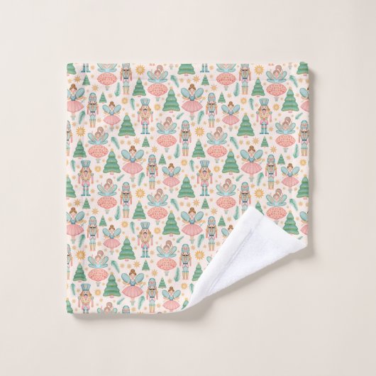 Notenkraker Ballet en feeën op Cream Achtergrond Washandje (Wasdoekje)