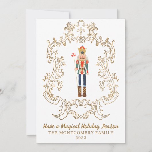 Notenkraker Ballet Gold Crest Christmas Kaart (Voorkant)