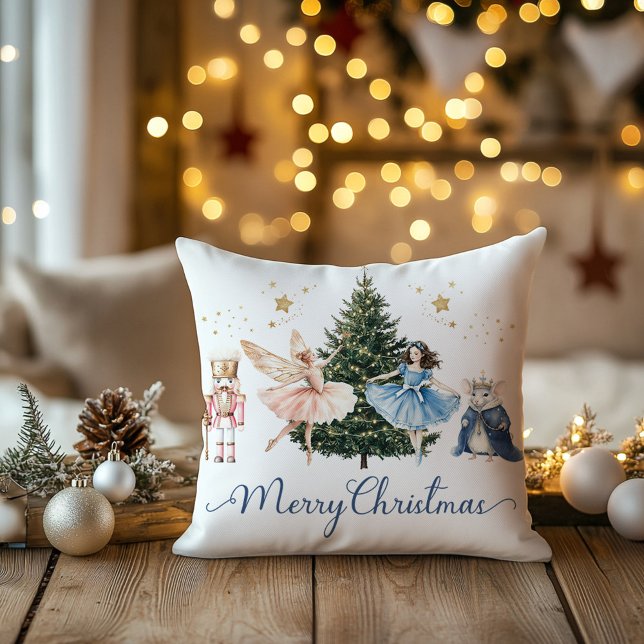 Notenkraker Ballet Kerst Feestelijke Vakantie Kussen (Nutcracker ballet traditional christmas throw pillow
)