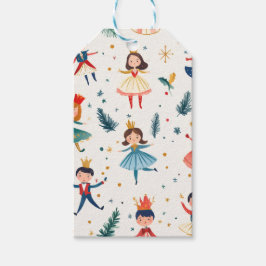 Notenkraker Ballet Kerst Naadloos Patroon Cadeaulabel