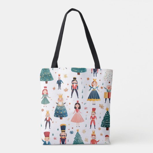 Notenkraker Ballet Kerst Naadloos Patroon Tote Bag (Achterkant)