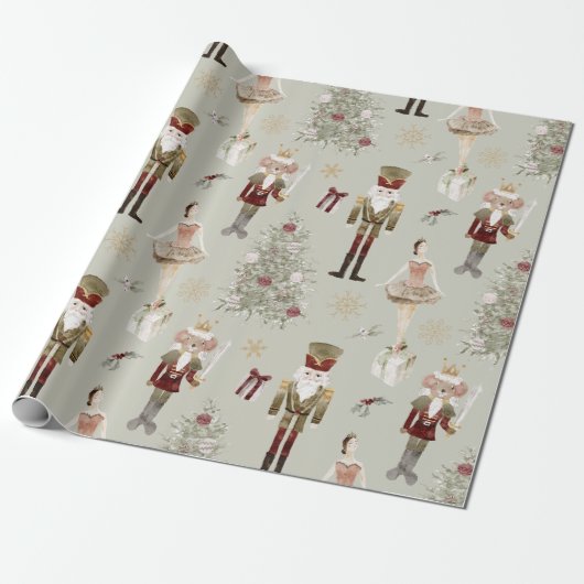 Notenkraker Ballet Kerst Wrapping Papier (Uitgerold)