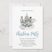 Notenkraker Ballet Kerstfeest - Blauwe Vakantie Kaart (Voorkant)