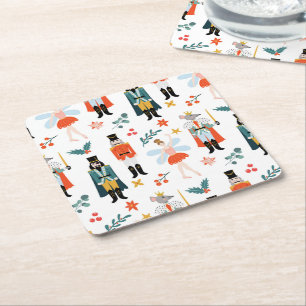 Notenkraker Ballet Kerstfeest Kartonnen Onderzetters