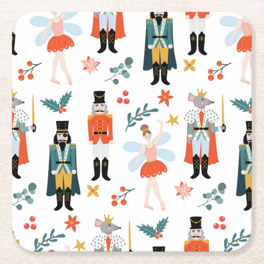 Notenkraker Ballet Kerstfeest Kartonnen Onderzetters (Voorkant)