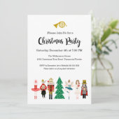 Notenkraker Ballet kerstfeest uitnodiging (Staand voorkant)