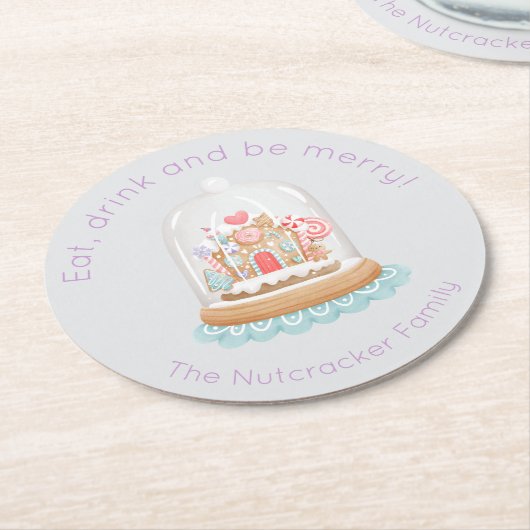 Notenkraker Ballet Land van snoep Ronde Kartonnen Onderzetter (Gebogen)