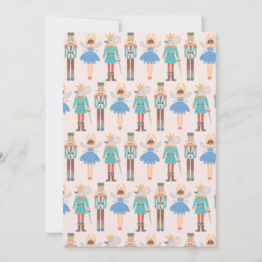 Notenkraker Ballet Minimaal Modern Kerstfeest Kaart (Achterkant)