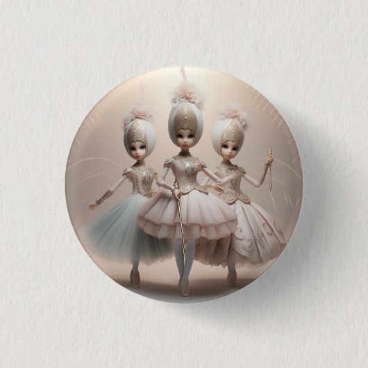 Notenkraker Ballet Mode-Arabische Dansers Ronde Button 3,2 Cm (Voorkant)