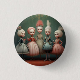 Notenkraker Ballet Mode-Buffoons/Polichinelles Ronde Button 3,2 Cm