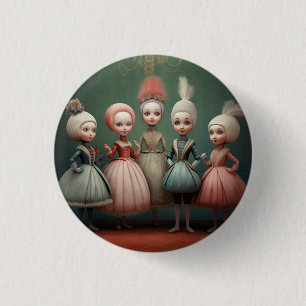 Notenkraker Ballet Mode-Buffoons/Polichinelles Ronde Button 3,2 Cm