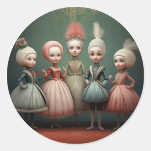 Notenkraker Ballet Mode-Buffoons/Polichinelles Ronde Sticker
