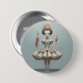 Notenkraker Ballet Mode-Chinese Dansers Ronde Button 7,6 Cm (Voorkant /achterkant)