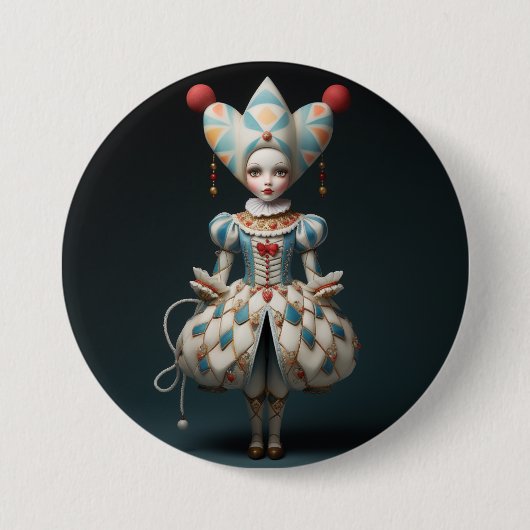 Notenkraker Ballet Mode-Harlequin Pop Ronde Button 7,6 Cm (Voorkant)