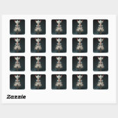 Notenkraker Ballet Mode-Harlequin Pop Vierkante Sticker (Vel)