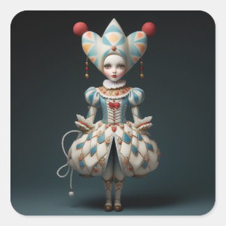 Notenkraker Ballet Mode-Harlequin Pop Vierkante Sticker