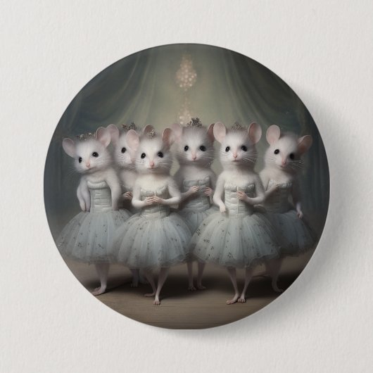 Notenkraker Ballet Mode-Muizen Ronde Button 7,6 Cm (Voorkant)