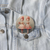 Notenkraker Ballet Mode-Russische Dansers Ronde Button 7,6 Cm (In situ)