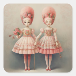 Notenkraker Ballet Mode-Russische Dansers Vierkante Sticker