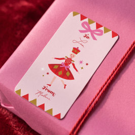 Notenkraker Ballet Naar/Van Roze Kerstcadeau Etiket
