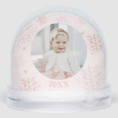 Notenkraker Ballet Roze 1e Kerst Baby Foto Sneeuwbol (Achterkant)