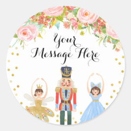 Notenkraker Ballet Roze Bloem Dank u sticker