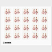 Notenkraker Ballet, Rozenknopjes Vierkante Sticker (Vel)