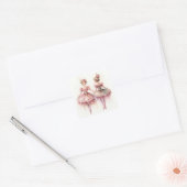 Notenkraker Ballet, Rozenknopjes Vierkante Sticker (Envelop)