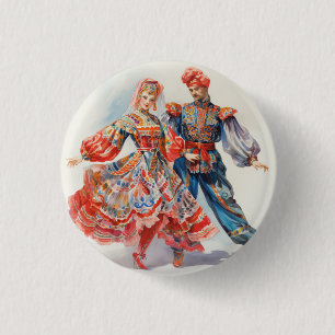 Notenkraker Ballet, Russische Dansers Ronde Button 3,2 Cm