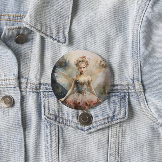 Notenkraker Ballet, Stralende Dauwdruppel Fee Ronde Button 7,6 Cm (In situ)