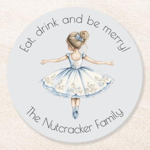 Notenkraker Ballet Sugar Plum Fairy Christmas Ronde Kartonnen Onderzetter