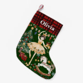 Notenkraker Ballet Sugar Plum Fairy Red Gingham Kleine Kerstsok (Voorkant (Hangend))