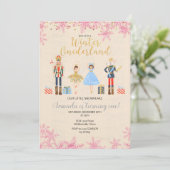 Notenkraker Ballet Verjaardag winter roze Kaart (Staand voorkant)