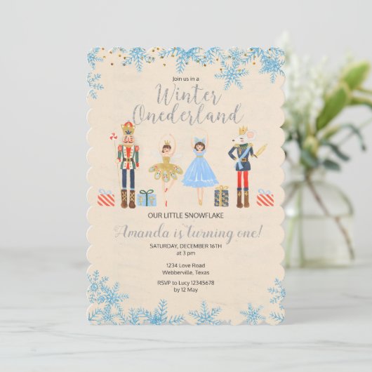 Notenkraker Ballet Verjaardag winteruitnodiging Kaart (Staand voorkant)