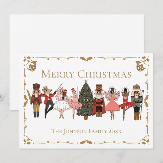Notenkraker Ballet Vrolijk Kerstfeest Feestdagenkaart (Voorkant / Achterkant)