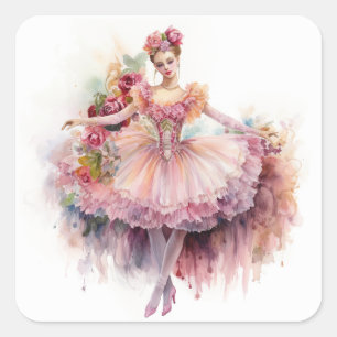 Notenkraker Ballet, Wals der Bloemen  Vierkante Sticker