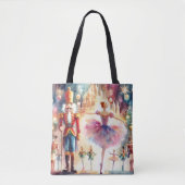 Notenkraker Ballet Waterverf Kerstballerina Tote Bag (Voorkant)