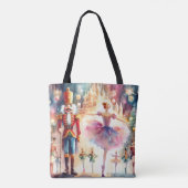 Notenkraker Ballet Waterverf Kerstballerina Tote Bag (Achterkant)